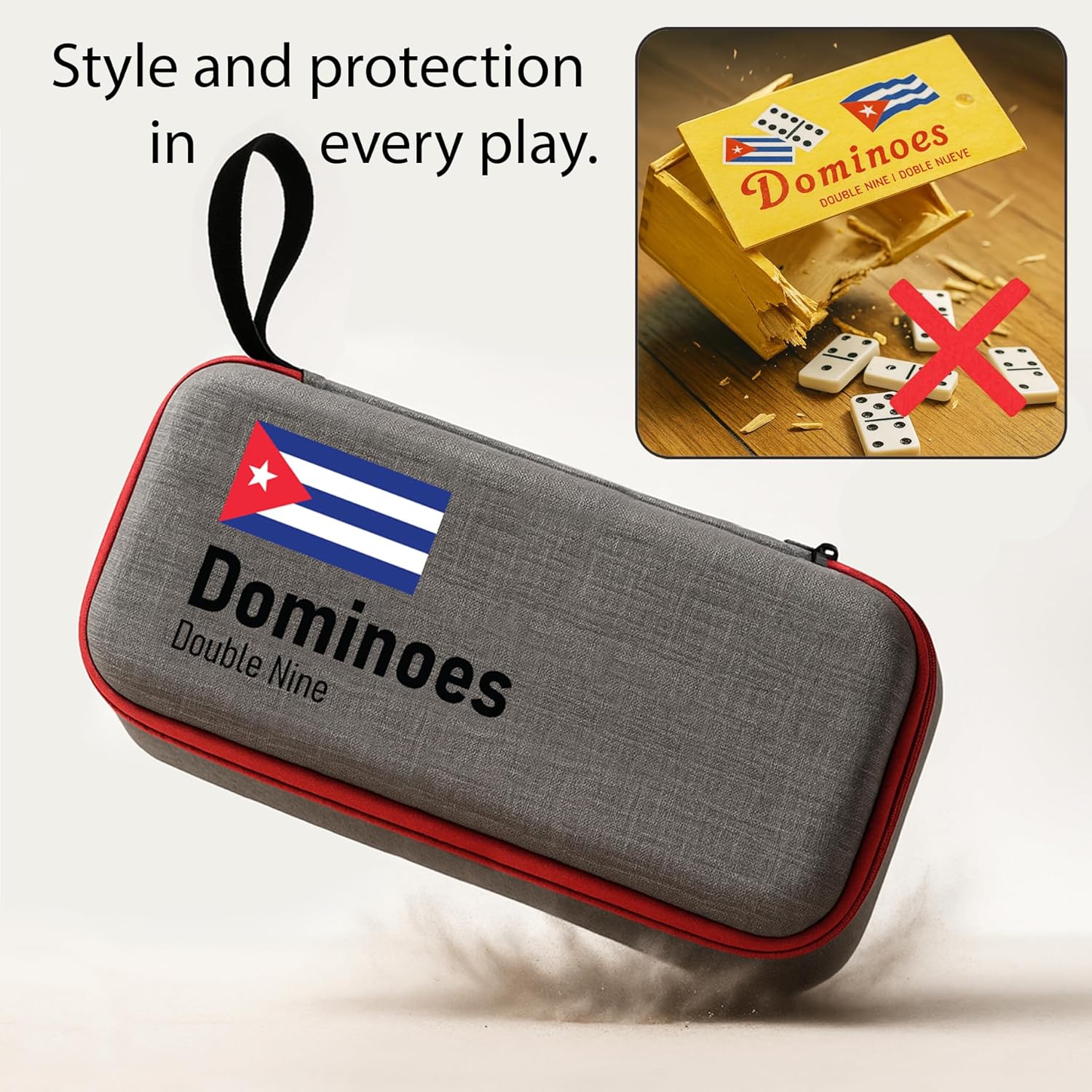 Cuban Dominoes Double Nine Set with 55 Pieces and 4 Wooden Trays Cuban Traditions Great for Gift