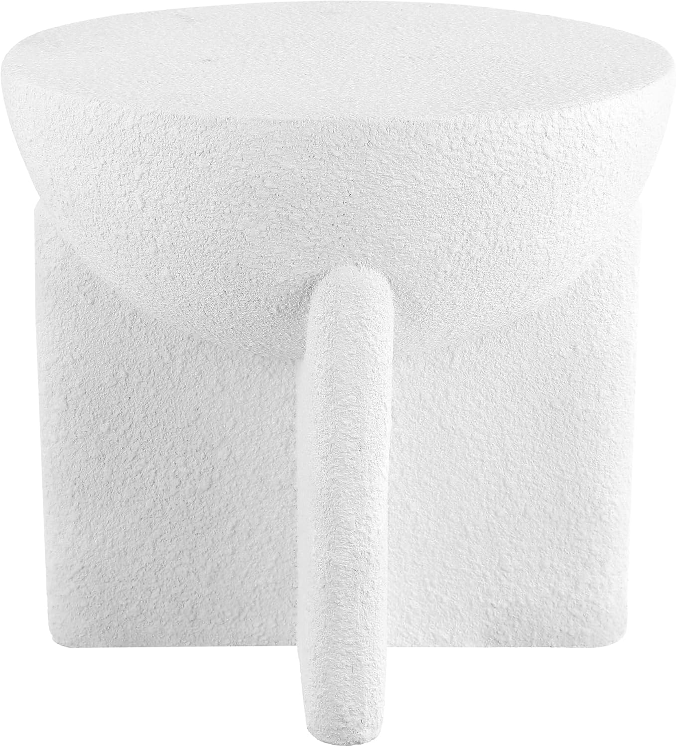 JONATHAN Y TBL1109B Brady 16.25" Minimalist Modern Drum Indoor/Outdoor Accent Table Contemporary, Mid-Century, Art Deco, Bohemian, Patio, Garden, Bathroom, Living Room, White Frosted