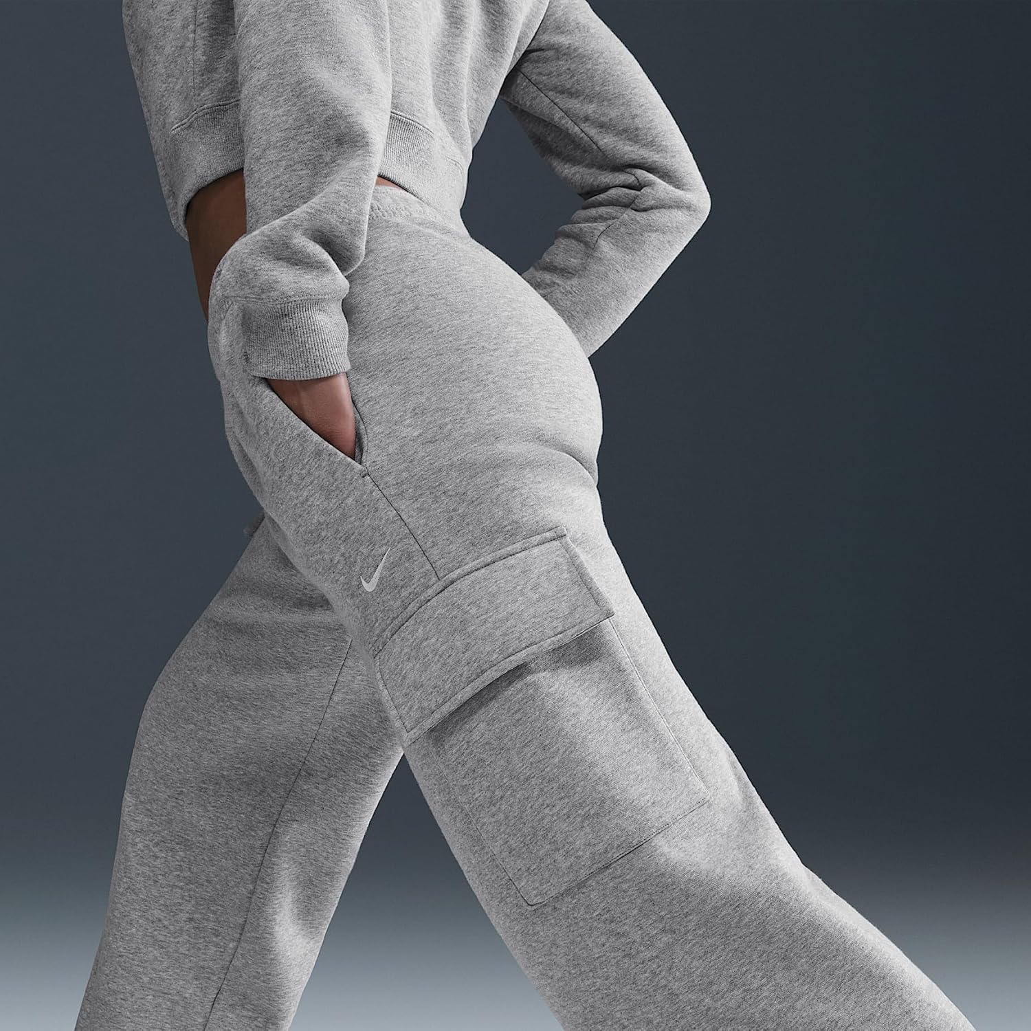 Nike Sportswear Phoenix Fleece Women's Cargo Sweatpants (Dark Grey Heather/Heather/Sail)