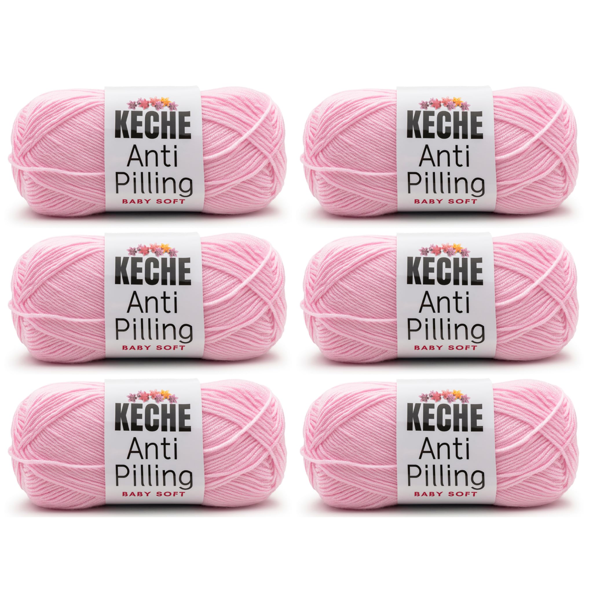 Soft DailyKnit DK Yarn, 100% Anti-Pilling Acrylic for Knitting Crocheting, Light Weight #3 (3.52 oz / 274 Yds) 1 Skein - Red — view 42
