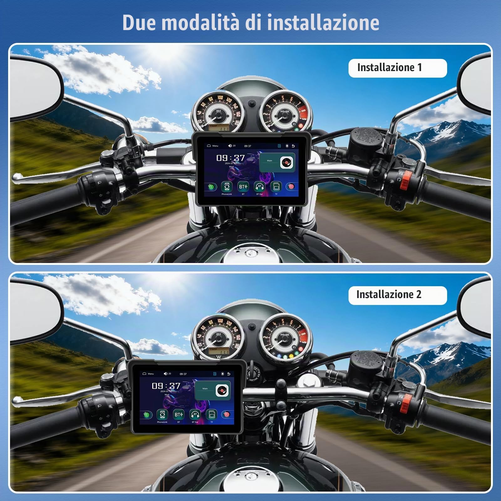 【CARPLAY 2026】CAMECHO Wireless Schermo Carplay Per Moto 12V, Touchscreen da 7 pollici Navigatore GPS Auto con IP68, Portatile Senza Fili CarPlay & Android Auto IP67 Impermeabile Touchscreen Bluetooth