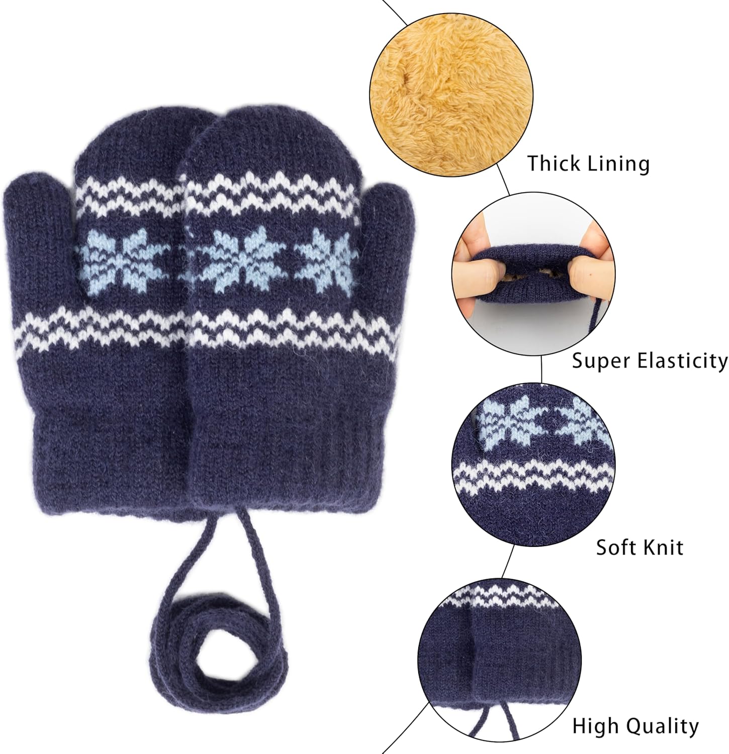 Baby-Winter-Knit-Mittens Soft Warm-Gloves Infant Newborn No Scratch Mittens 0-2 Years - Image 2