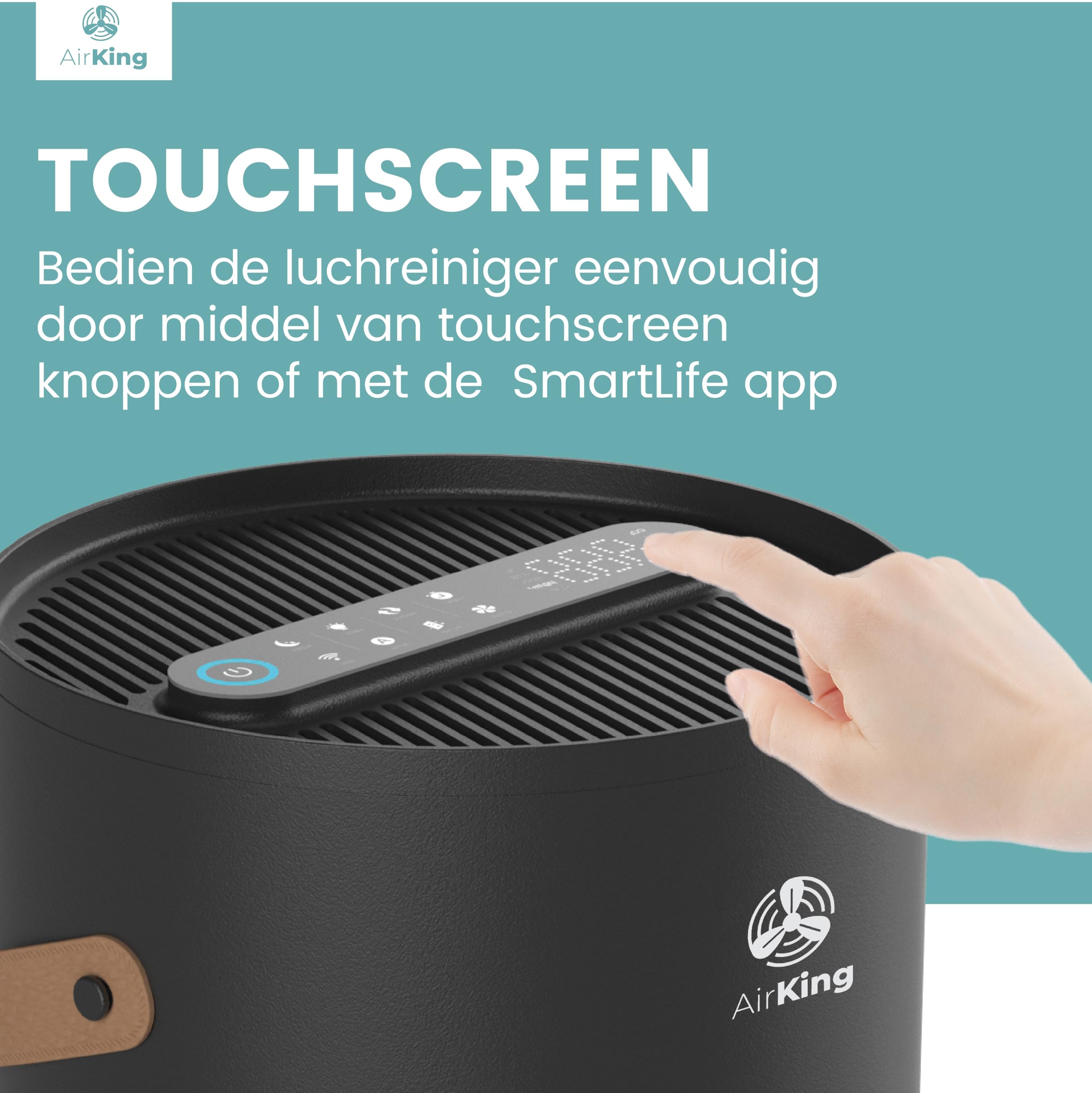AirKing Oczyszczacz powietrza HEPA 13 + filtr węglowy, filtr UV-C, jonizator, oczyszczacz powietrza przeciw roztoczom, katarowi siennemu, alergiom i kurzowi, 230 m³/h