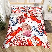 Vista 14 de Erosebridal Juego de funda de edredón náutica, tamaño Queen, diseño retro de velero, para niños, adolescentes, niños, funda de edredón con temática