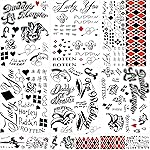 JEEFONNA 22 Sheets Halloween HQ Joker Temporary Tattoos, Perfect Halloween Face Tattoos Costumes, Halloween Party Accessories and Cosplay (Women\'s)