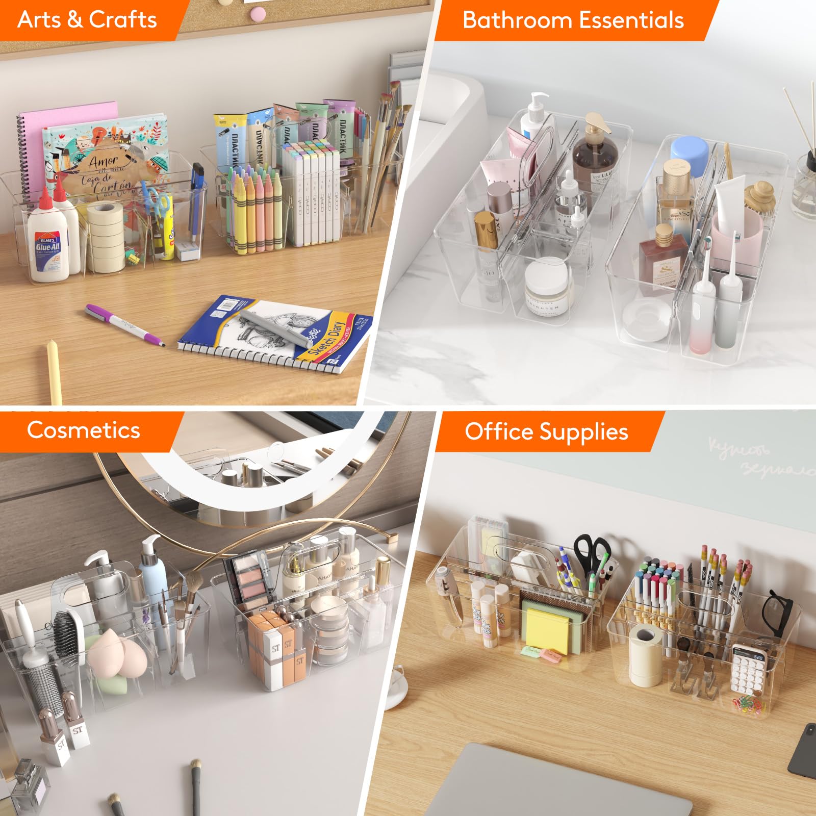 Lifewit Desk Tidy Organiser, Craft Caddy, Pen Pencil Holder, Office Supplies for Table Storage Art Stationary Organisation - Image 4