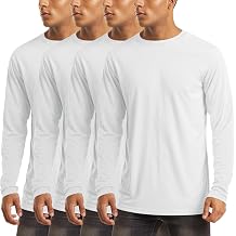 MAGCOMSEN 4 Pack Mens Shirts Long Sleeve Sun Protection UPF 50+ UV SPF Dry Fit T-Shirts for Workout Athletic