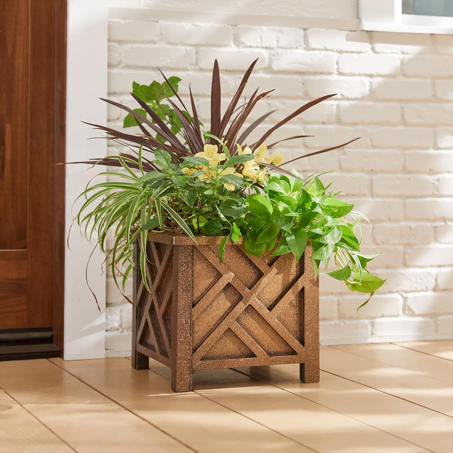 BrylaneHome Chippendale Planter - Bronze