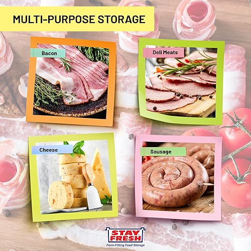 Miniatura 5 de Kitchen Discovery Stay Fresh Bacon Keeper Contenedor de tocino de plástico de 1 libra para refrigerador conserva la frescura y evita el deterioro -
