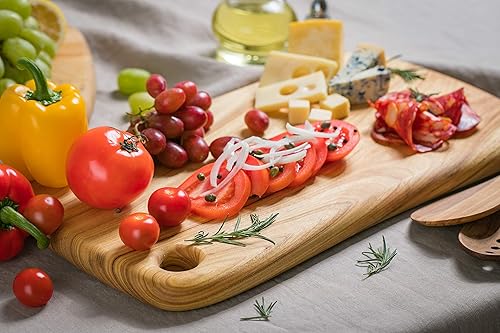 Miniatura 7 de BOUMBI Tabla de cortar reversible de madera de laurel de alcanfor fragante (18.1 x 10.23 x 1.1 pulgadas), XL