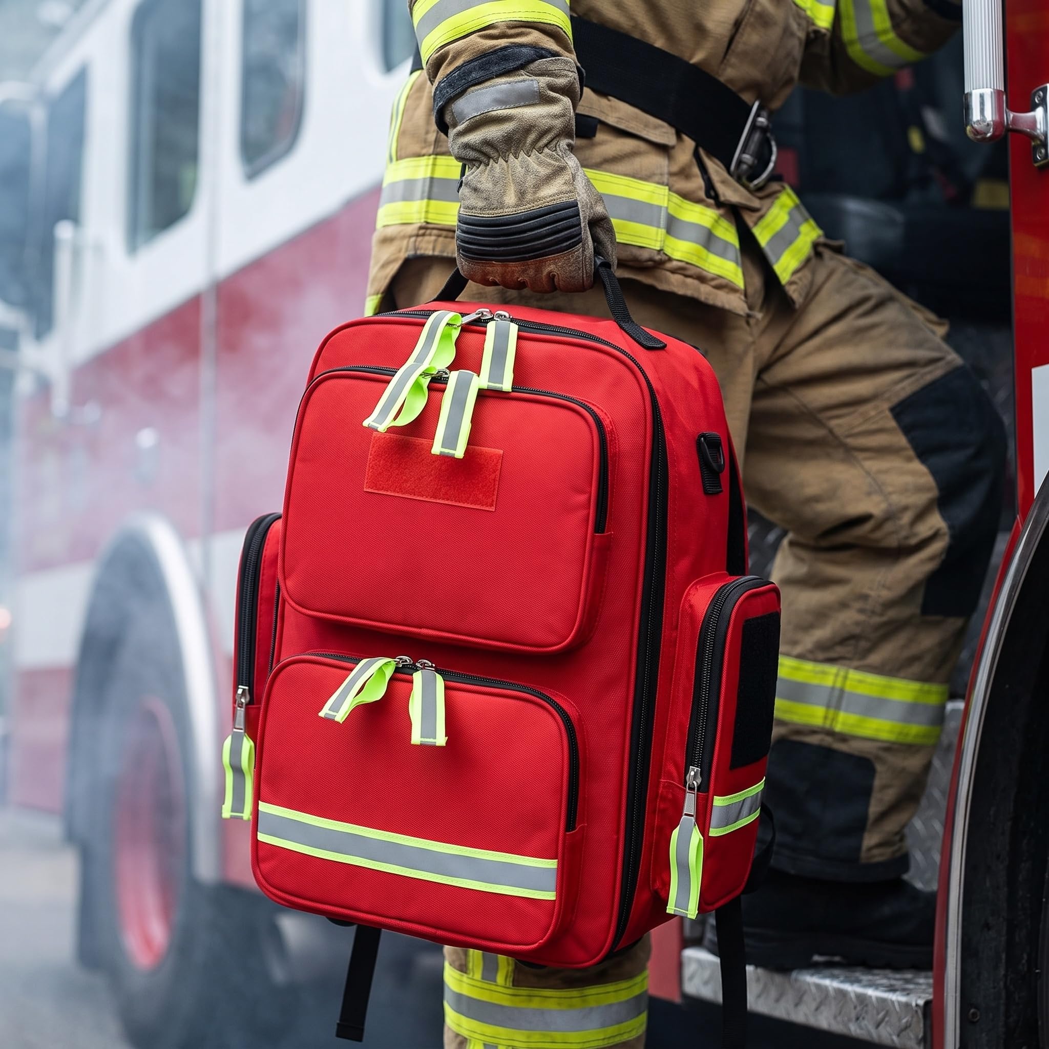 Zaino Di Pronto Soccorso Per Traumi, Borsa Di Primo Soccorso Con Elementi Riflettenti, Zaino Medico Di Grande Capacità Per Il Primo Soccorso, Ideale Per Casa, Lavoro, Campeggio E Gite In