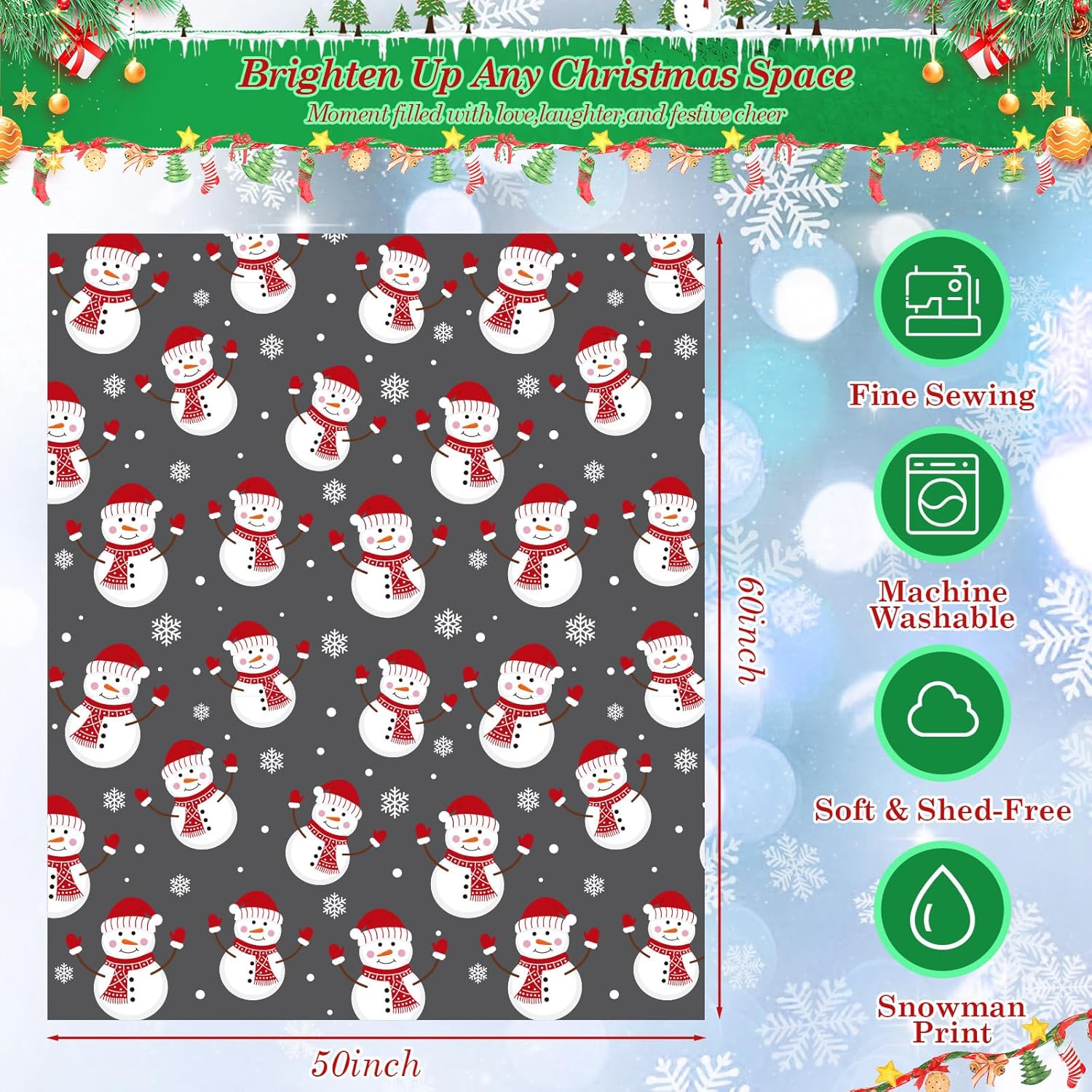 Preboun 12 Pcs 50 x 60 Inch Christmas Snowman Throw Blanket Fleece Printed Warm Holiday Throw Blanket Bulk for Couch Bedroom Bed Sofa Office Winter Travel Wedding Decorations Gifts - Image 5