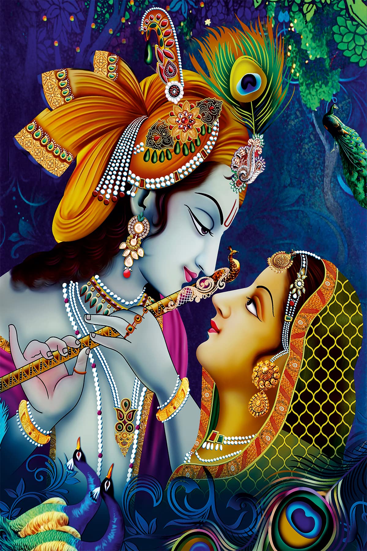 HD PRINT House Self Adhesive Radha Krishna Wallpaper Wall Sticker for Home Decor, Living Room, Bedroom, Hall, Kids Room, Play Room (PVC Vinyl, Water Proof147 (24 X 36 INCH) (B09PVDXFJG) Amazon Price History, Amazon Price Tracker