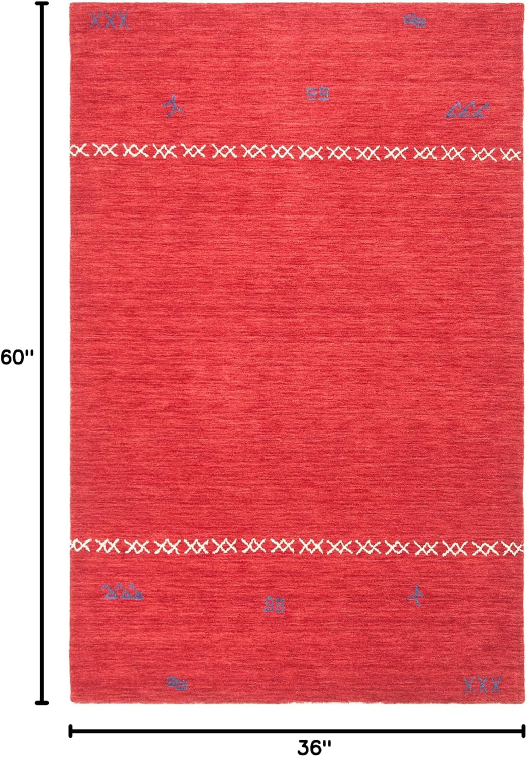 SAFAVIEH Himalaya Collection Accent Rug - 3' x 5', Red, Handmade Boho Tribal Wool, Ideal for High Traffic Areas in Entryway, Living Room, Bedroom (HIM596Q)