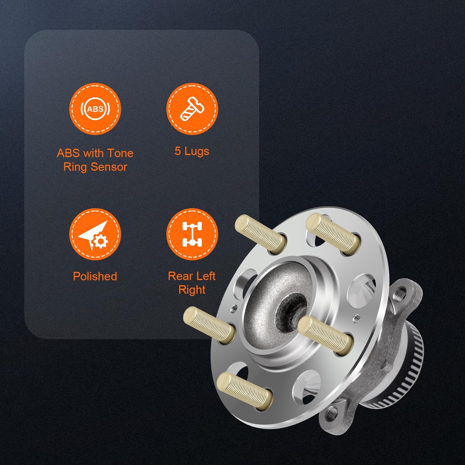 OCPTY Rear Wheel Bearing and Hub Assembly Premium 512437 2015 for Kia Cadenza, 2014-2016 for Kia Cadenza FWD Models, 2011-2017 for Hyundai Azera, 2011-2016 for Kia Optima, 2010-2014 for Hyundai Son