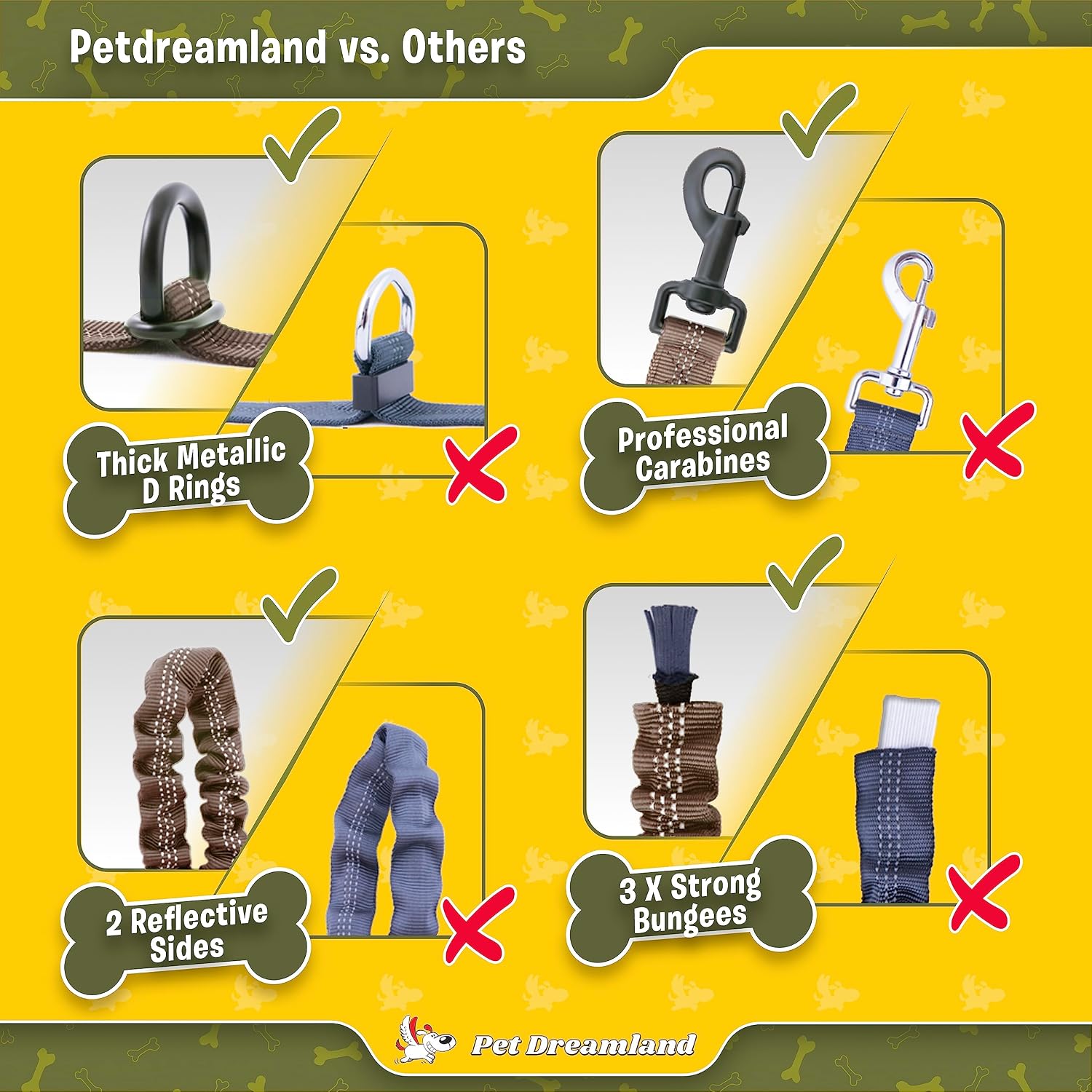 Pet Dreamland Exquisite Hands-Free Leash for Large Dogs. Ultimate Comfort & Freedom for Walking, Running, Hiking. Premium Quality & Versatile Waist Belt. Your Dog Will Love This Running Leash.