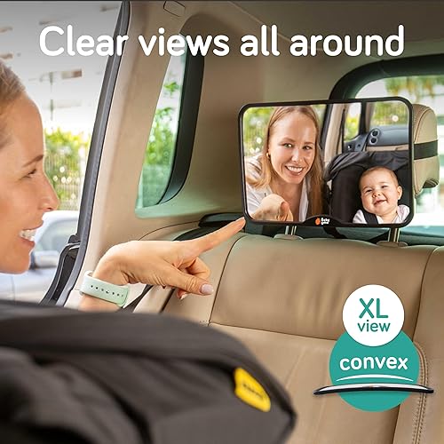 Miniatura 2 de Baby Uma Espejo de coche para bebé, espejo de automóvil inastillable para bebé, fácil de poner y quitar con hebillas que se mantienen en su lugar,