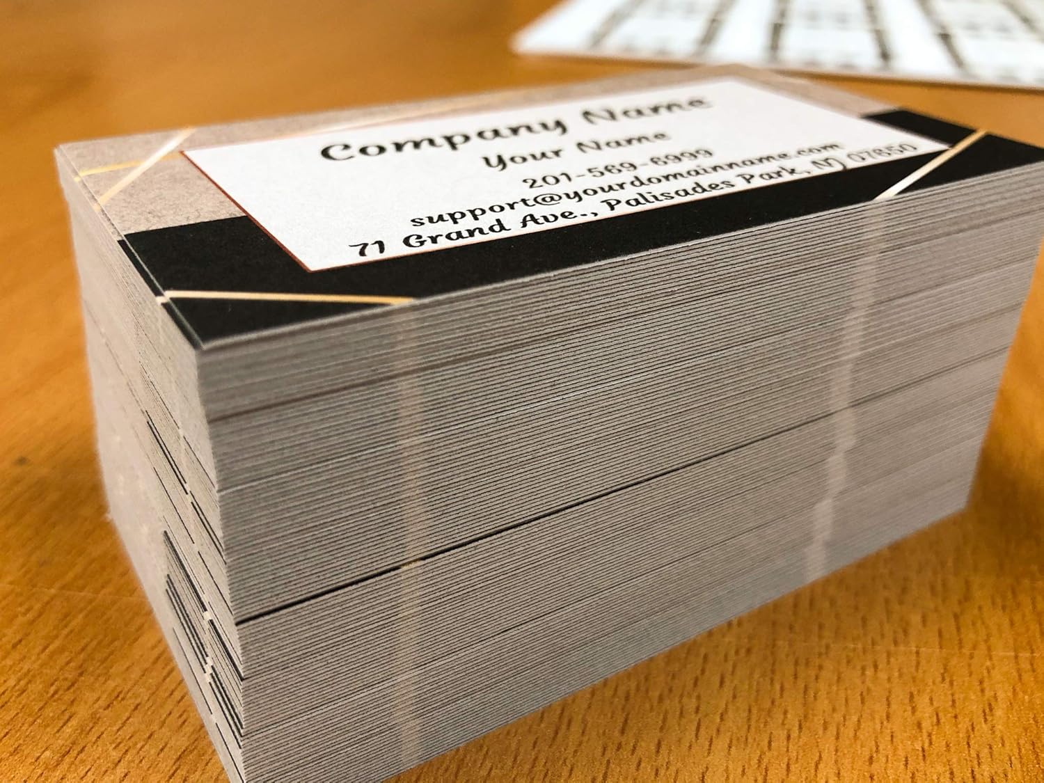 Custom Premium Business Cards 100 pcs Full color - Printed on Classic matte paper 14pt (114 lbs. 308gsm-) (Kraft-Floral) : Office Products