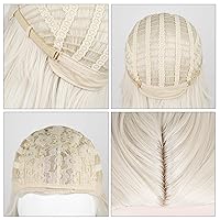 Vista 22 de Peluca rubia larga con trenzas de Probeauty, para cosplay, incluye casquillo de peluca, talla única