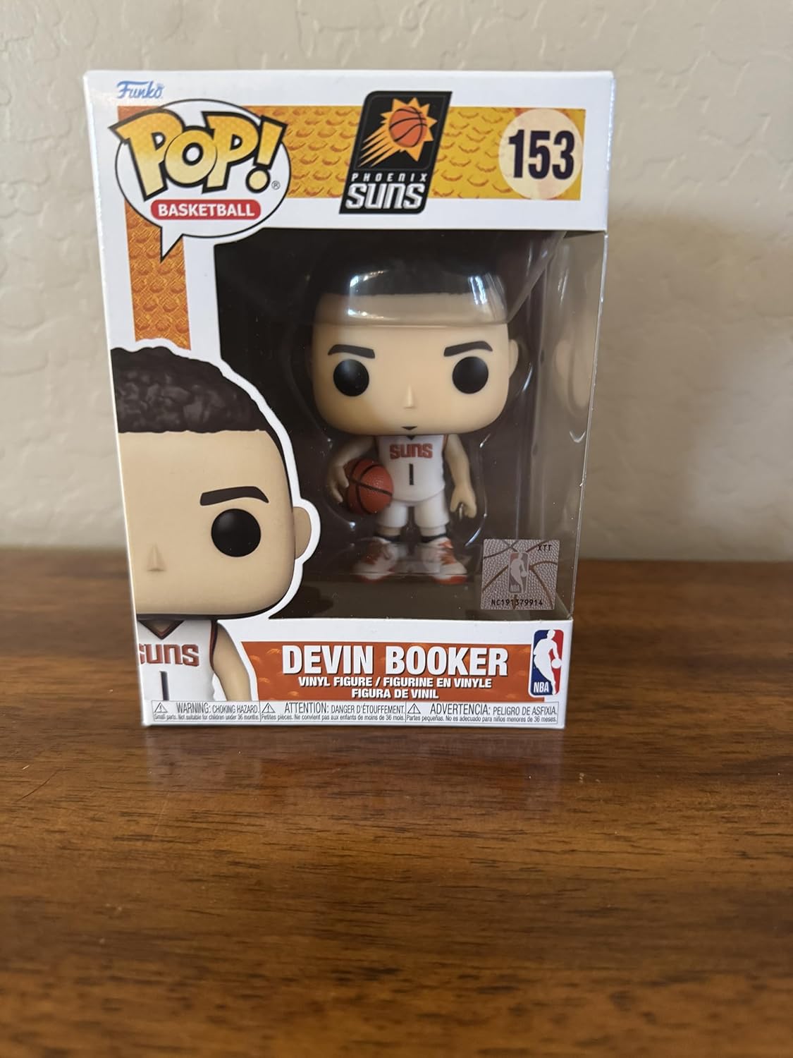 POP NBA: Suns - Devin Booker Funko Vinyl Figure (Bundled with Compatible Box Protector Case), Multicolor, 3.75 inches