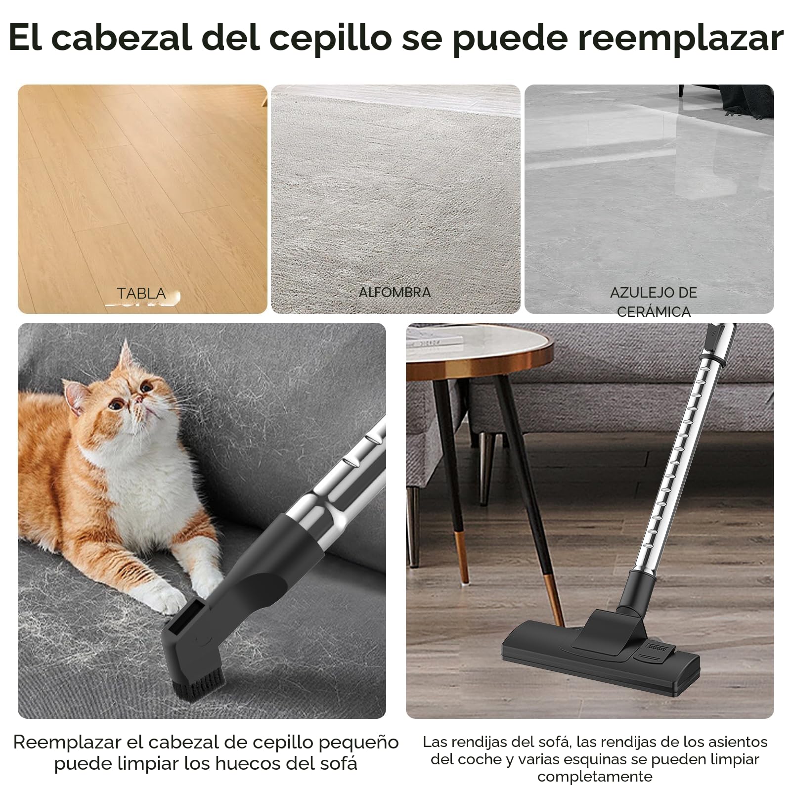 Aspirador sin bolsa, 3600W, potente aspirador 15000pa. Aspiradors potente con cable portátil, aspiradors con bolsa trineo silencioso, cable de 5 m, motor de bajo consumo, alfombras de pelo de (3.5L)
