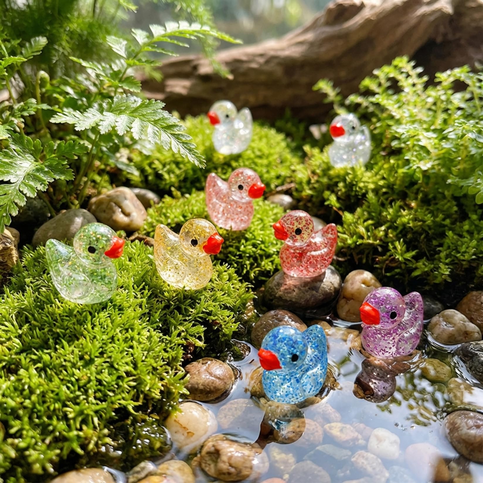 120 Mini Canards En Résine Violette – Figurines Décoratives Pour Jardin De Fées, Aquarium, Gâteaux – DIY Et Cache-cache