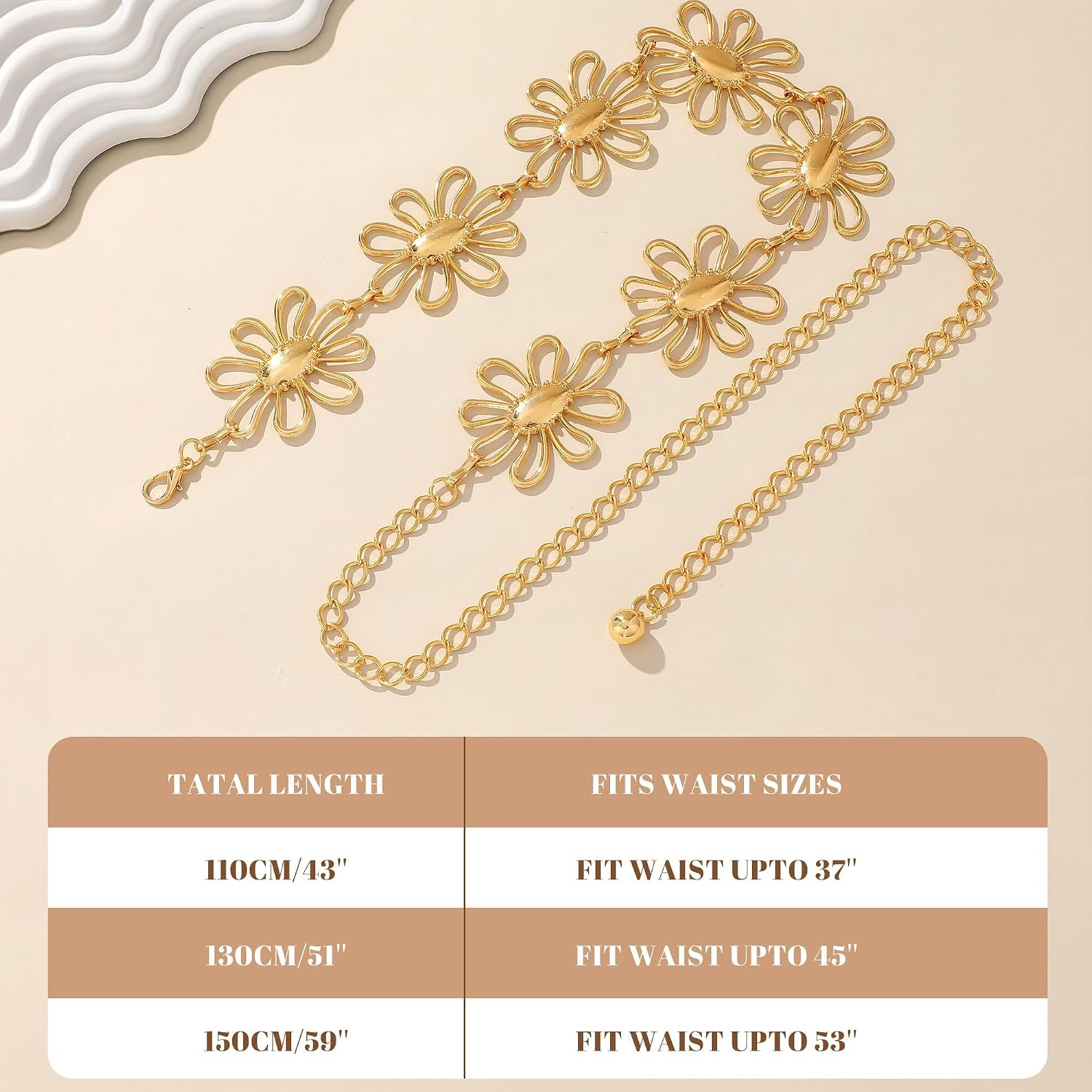 SUOSDEY Western Metal Concho Belt for Women Cowgirl Waist Chain Belt for Boho Dresse Jeans Country Concert Outfit