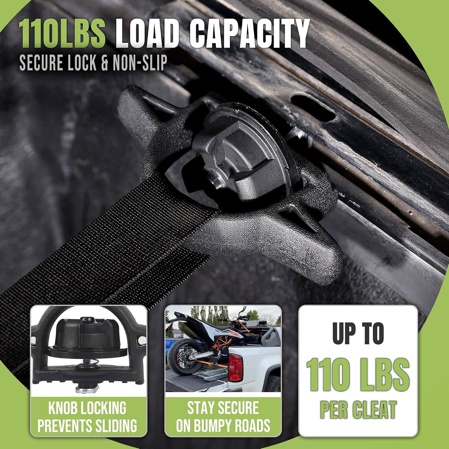 Tie Down Bed Cleats for 2005-2026 Toyota Tacoma & 2007-2026 Tundra, Cargo Box Anchors for Truck Deck Rail System, Replaces PT278-35160 PT278-35112 PT278-0C010 PT278-35111, 4PCS