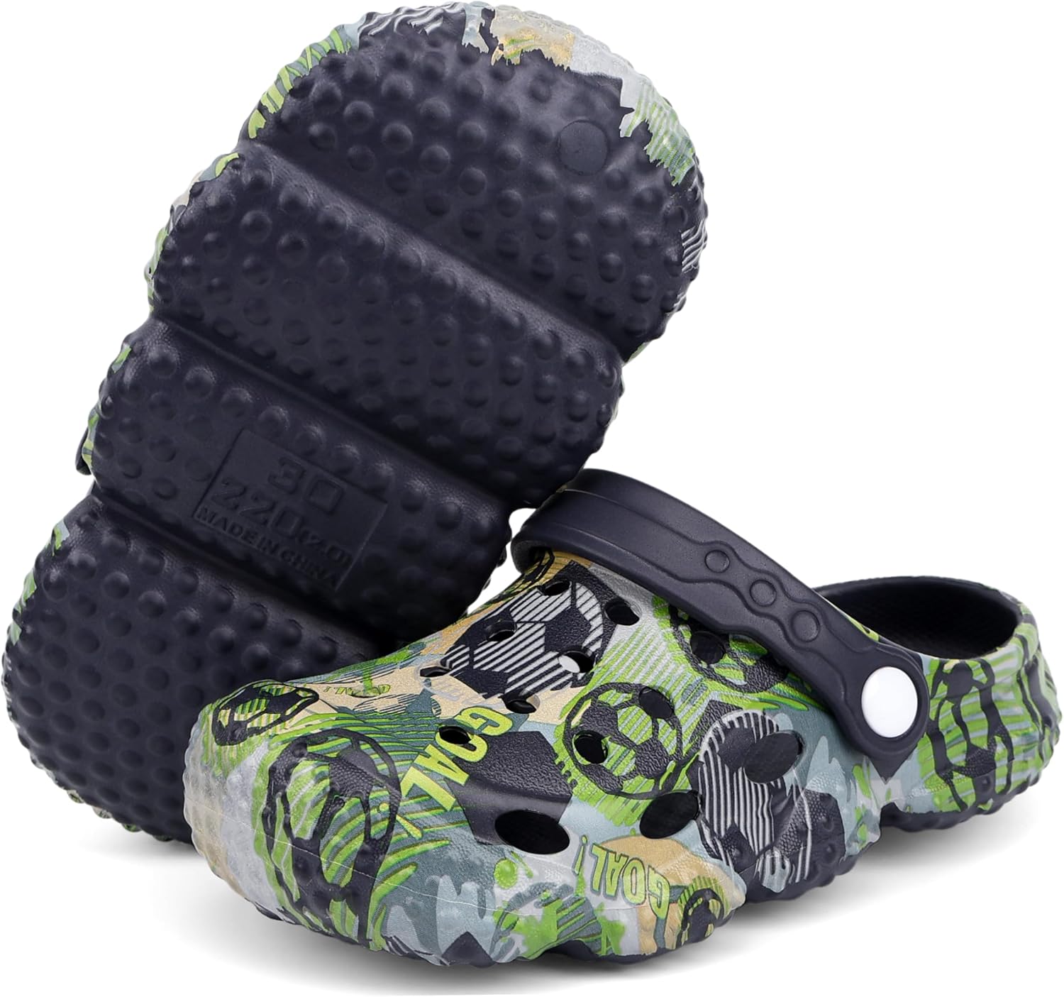 INMINPIN Kids Clogs Ball Sports Print Garden Shoes Boys Girls Water Shower Pool Beach Slides Sandals for Sports Fan