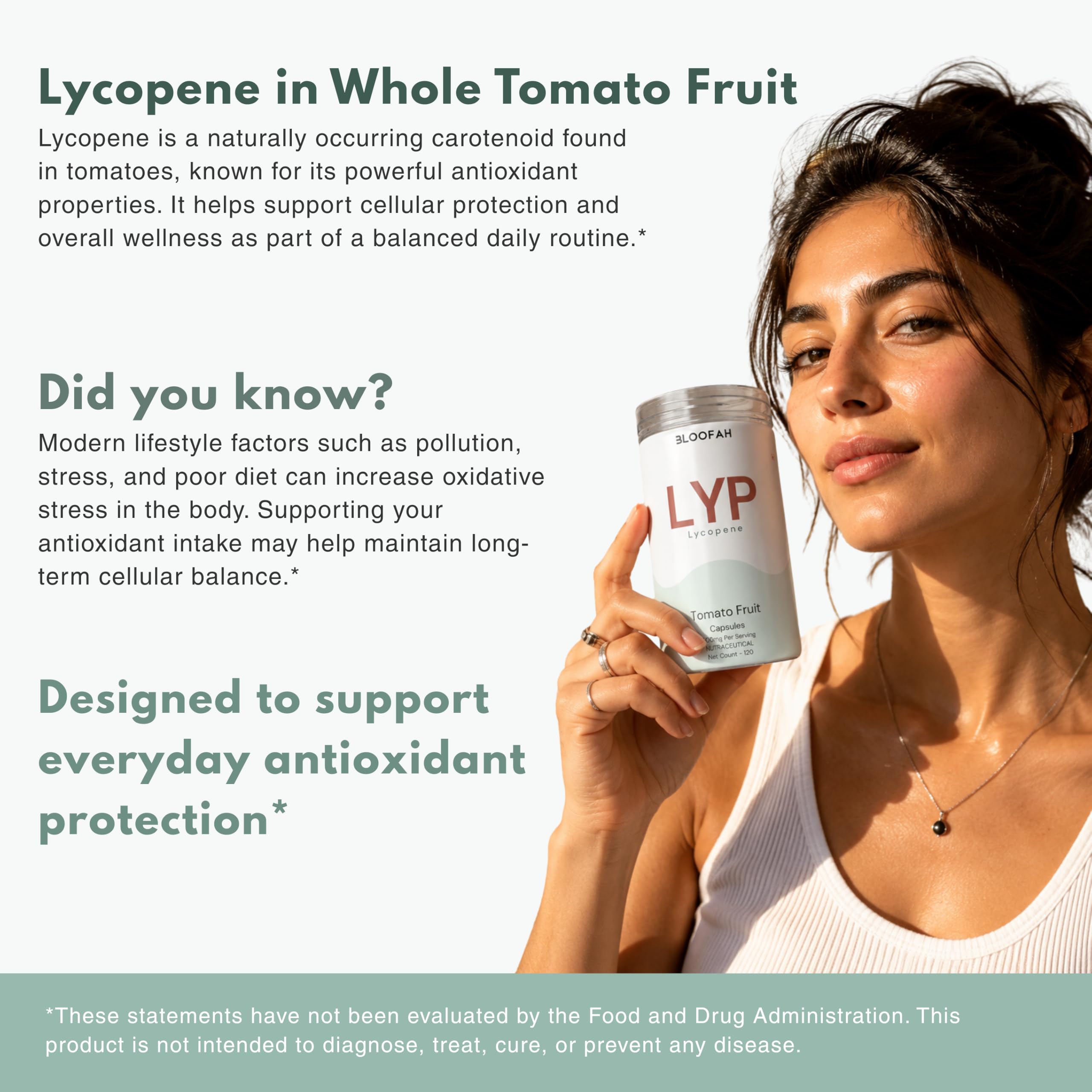 Bloofah Lycopene Supplement Capsules 500mg - Tomato Fruit Powder (Natural Source of Lycopene) for Antioxidant & Daily Wellness Support | Pure, Gluten Free & Non-GMO Formula (120 Count (Pack of 1)) 2