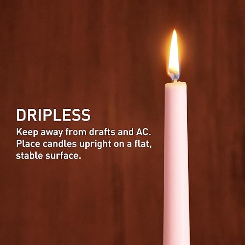 Miniatura 7 de Viyffo - Velas cónicas de 12 pulgadas rosa con un toque púrpura, juego de 4, sin aroma, inodoras, largas y altas, para candelabros, velas cónicas