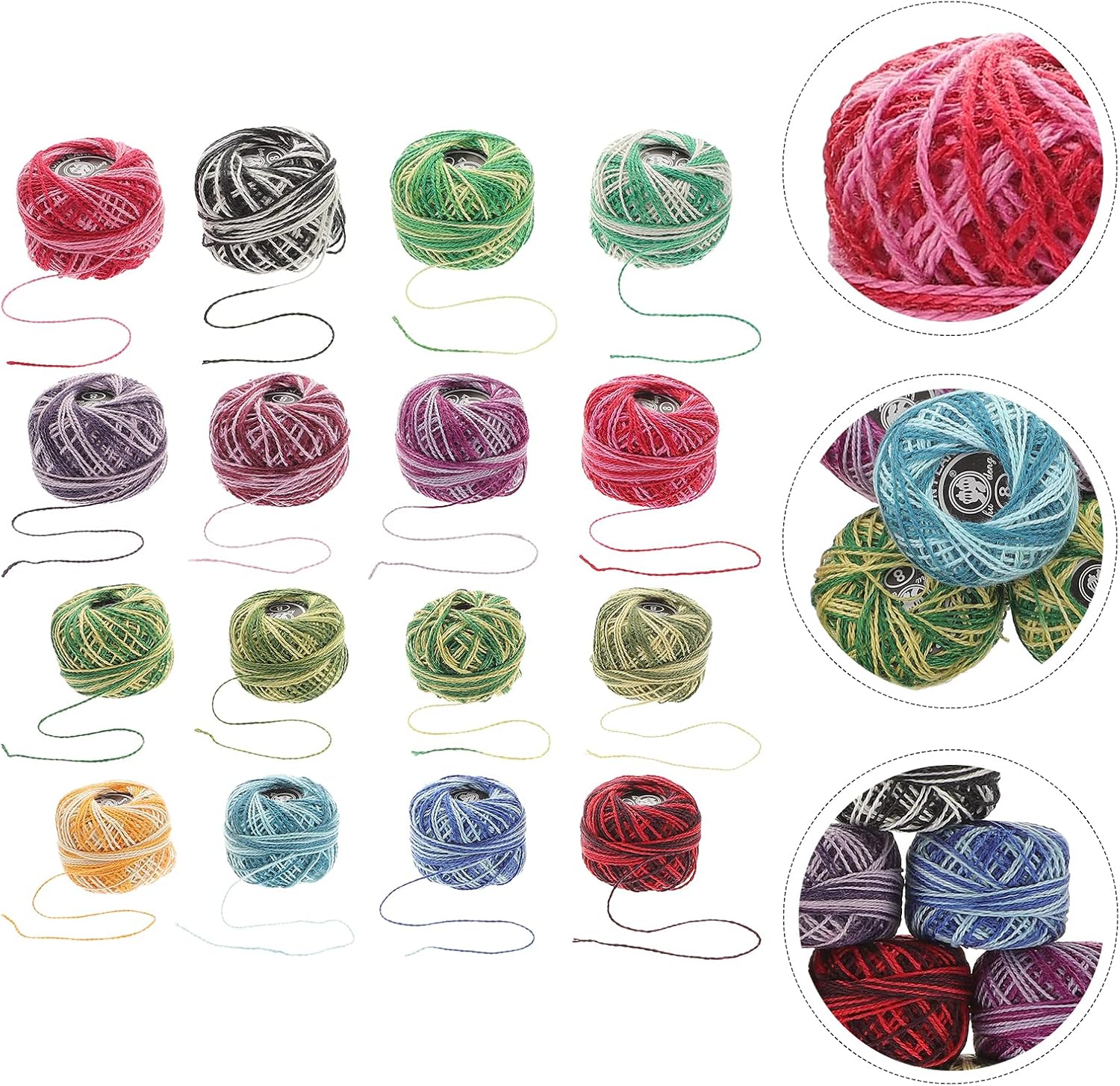 Exceart 16 Roll Embroidery Floss Friendship Bracelet String Mixed Color Cross Stitch Embroidery Wool Cotton Thread for Machine and Hand