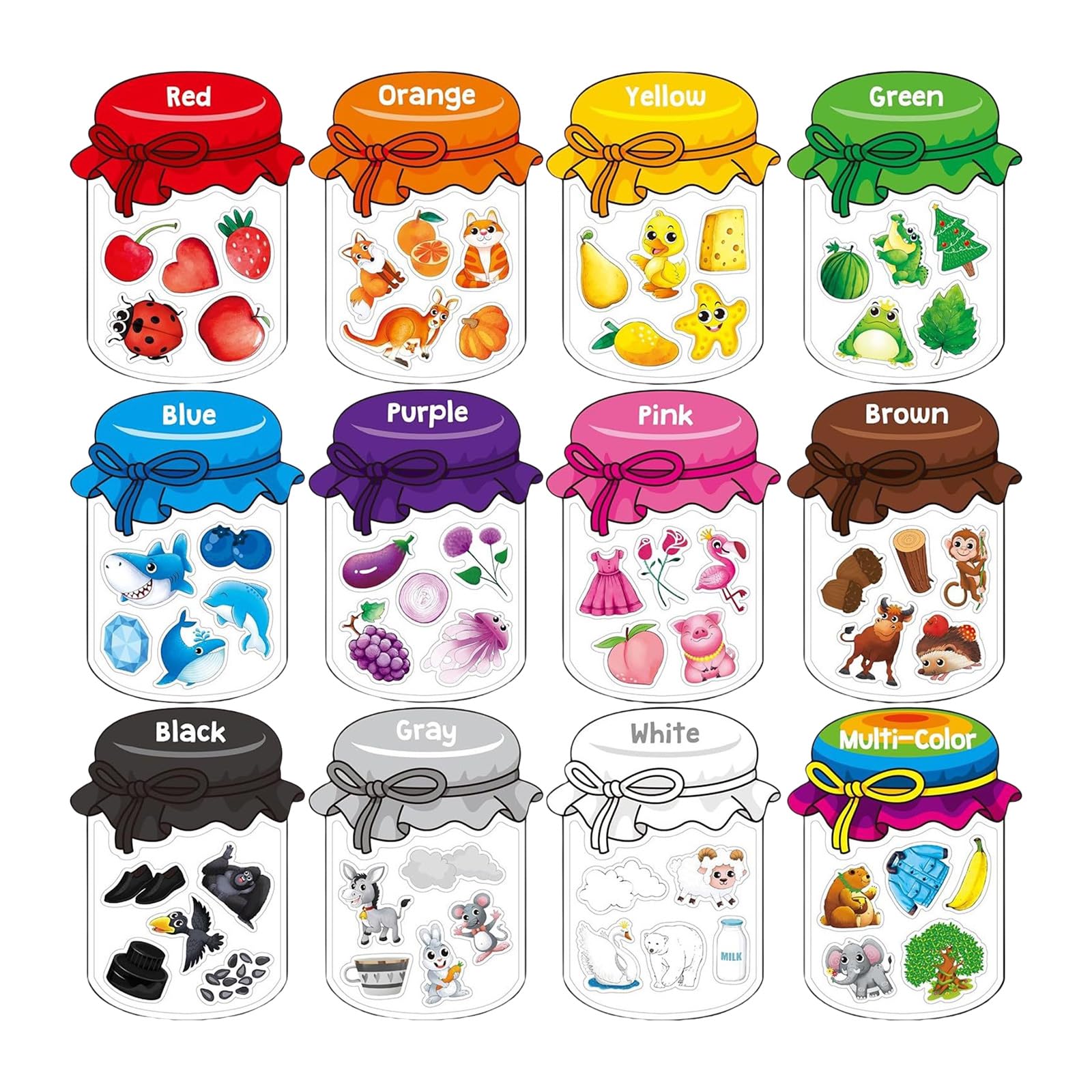 Color Recognition Sorting Set Educational Magnet Color Baby Toddler Kids Magnets for Refrigerator Whiteboard Magnets for Fridge
