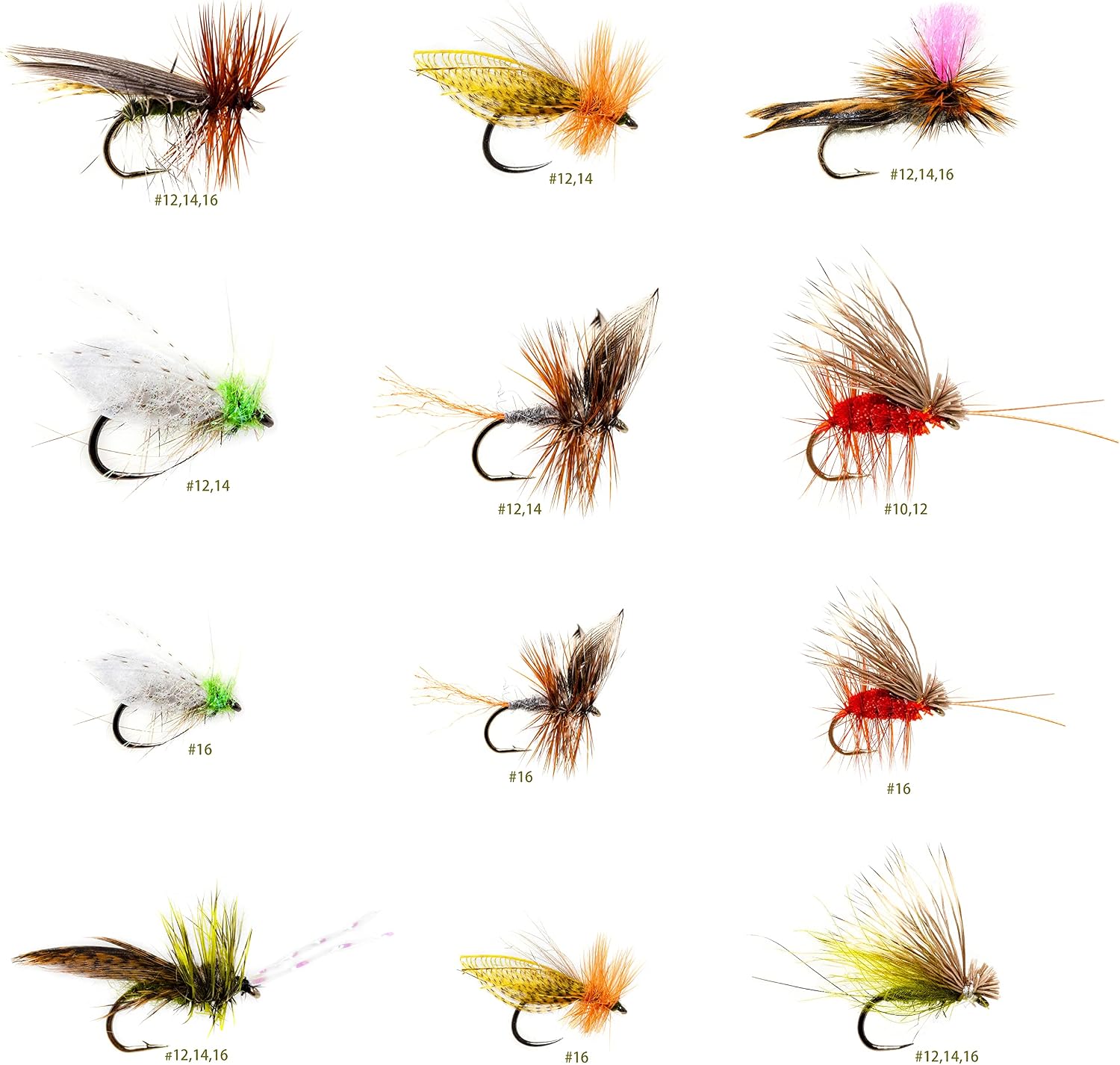 ROKC Favorite Fly Fishing Flies Assortment | Dry, Wet, Nymph, Bunny Muddler, Caddis, Worm Flies | Trout, Bass, Steelhead Fishing Lure Set