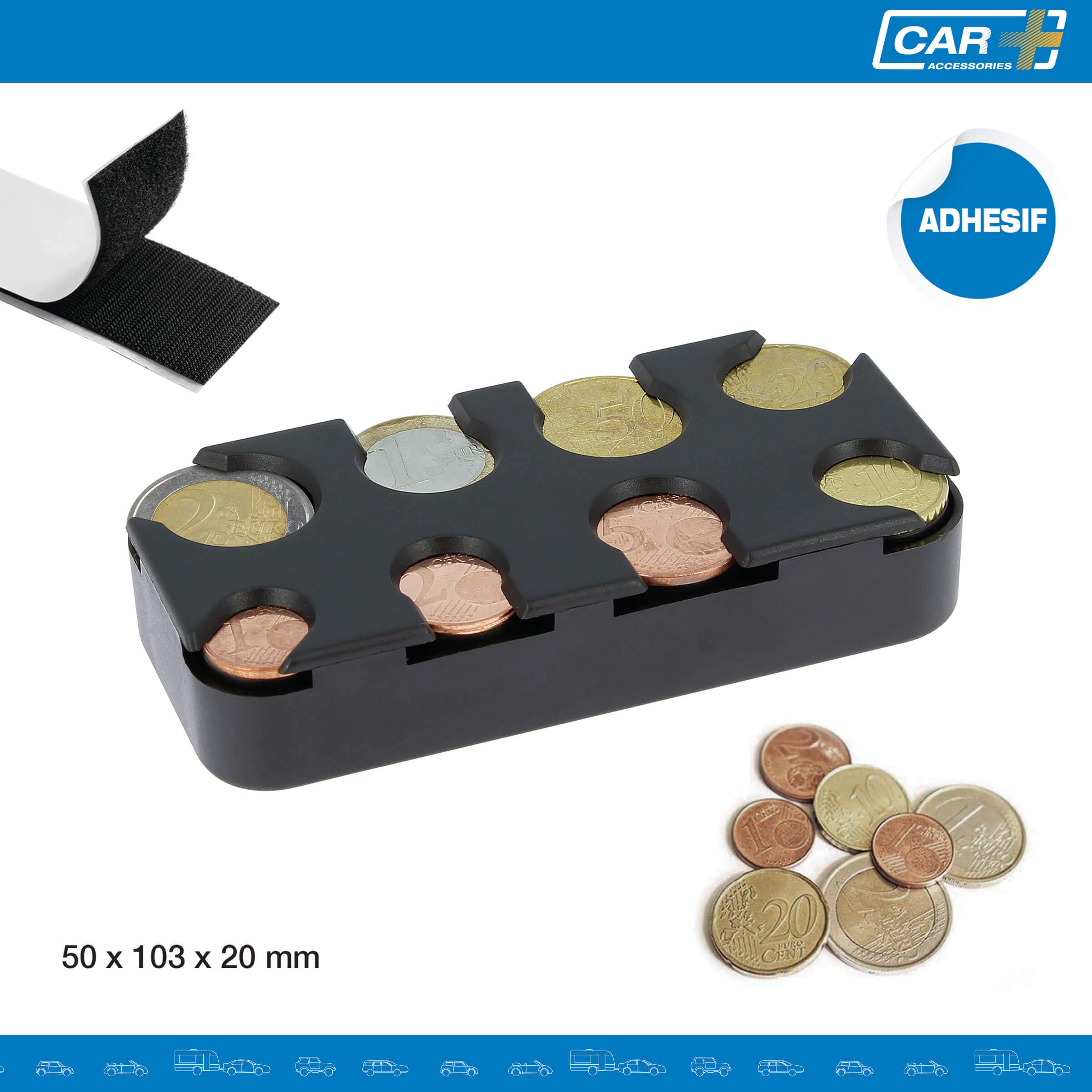 Kavali Portamonete Euro Per Tassisti E Camerieri - Distributore Monete 5 Scomparti, Leggero 110g, 13x8x4 Cm
