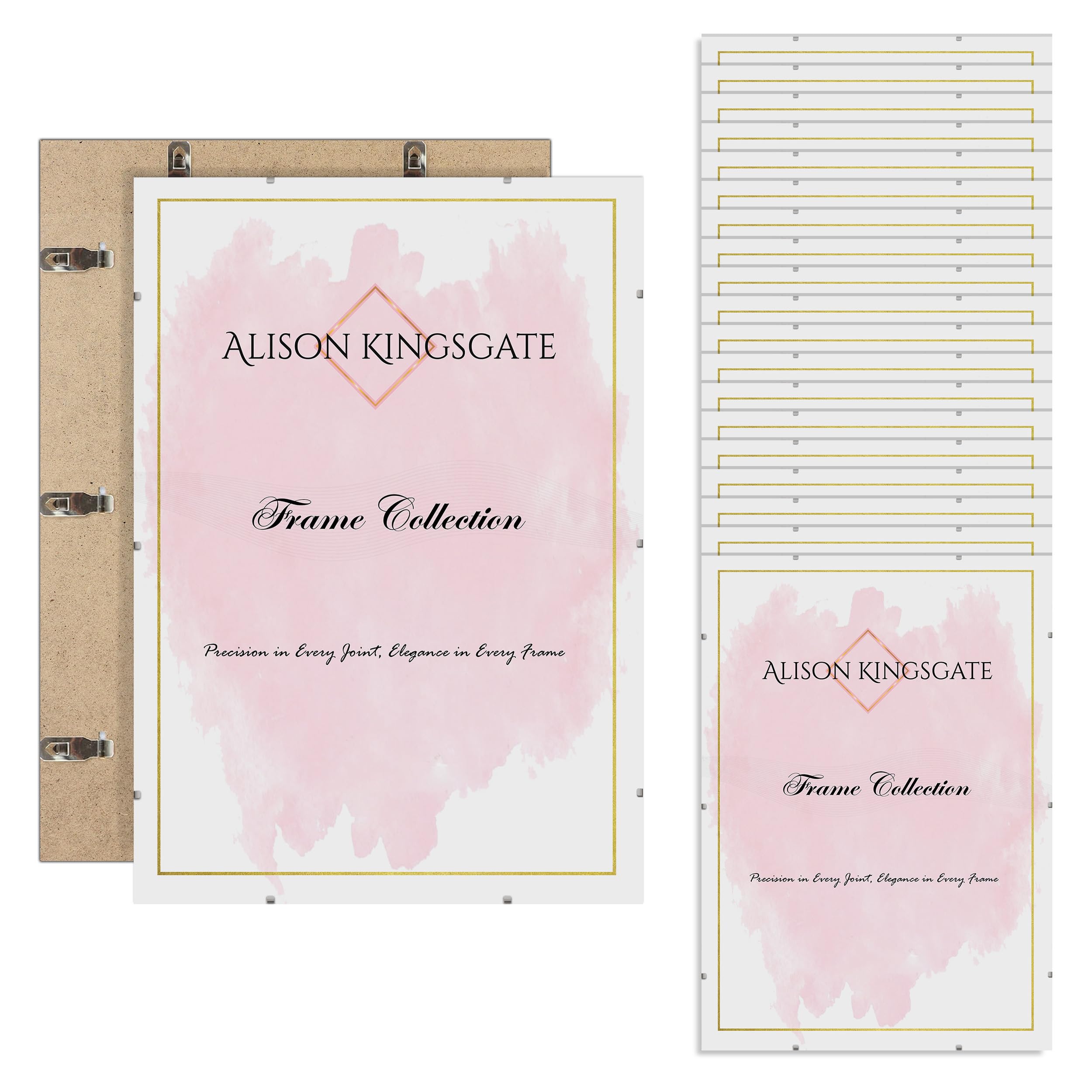Alison Kingsgate 70X50CM Clip Frame (Pack of 20)- Frameless Picture Frame with Shatter-Resistant Perspex & Sturdy MDF Back- Borderless Clip Photo Frame for Posters, Certificates, Art & Wall Decor