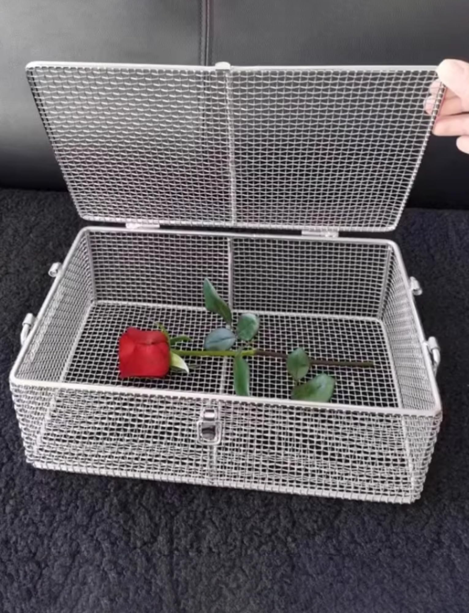 Vassoio per sterilizzazione strumenti, design a rete per una disinfezione efficiente, organizzazione di strumenti medici, durevole e facile da pulire, ideale per cliniche e ospedali