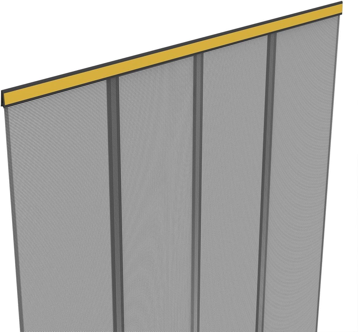Luxus Lamellenvorhang Fliegenvorhang Tür Vorhang Fiberglas 125 x 240 cm anthrazit, Klemmleiste 1-TLG. mit eingenähten Gewichten