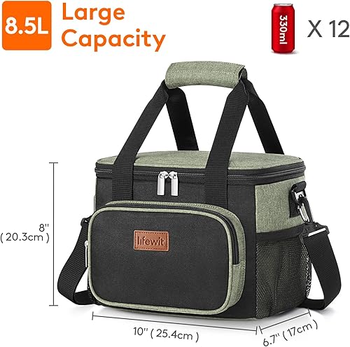 Miniatura 65 de Lifewit Lonchera mediana con aislamiento, suave y refrigerante, para adultos, hombres y mujeres, estampado de cachemira, 12 latas (9L)