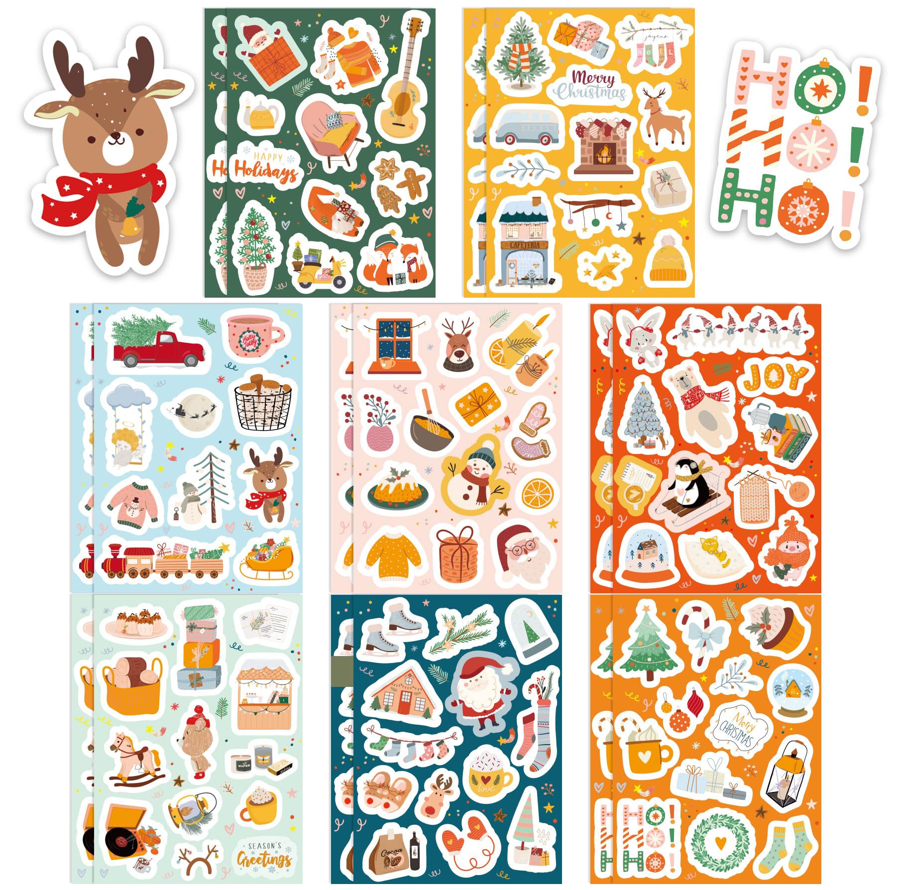 CHIHOLEN Weihnachtsaufkleber Set - 352 Stück DIY Sticker Für Karten & Scrapbooking