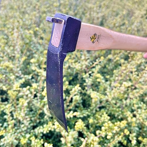 Miniatura 6 de Azada estrecha resistente de 14 pulgadas, sin soldadura, acero al carbono japonés con mango de madera de roble, herramienta de jardín para excavar,