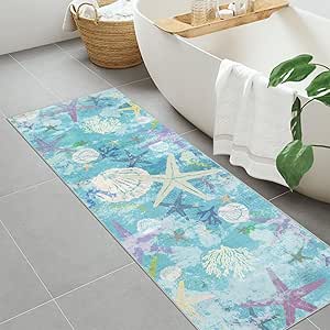 Amazon.com: Wonnitar Coastal Bathroom Runner Rug, 2x6 Beach Runners for ...