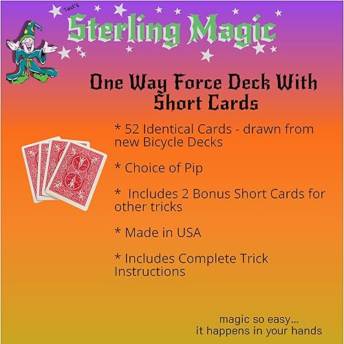 Miniatura 4 de Ted's Sterling Magic Kit de truco de bicicleta unidireccional con cartas cortas de bonificación, corazones de espalda roja (Ace)