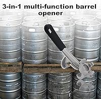 Vista 7 de Llave Bung, llave de bola 3 en 1 de acero al carbono con cubierta antideslizante, abridor de tapa de cubo, llave de barril multifuncional