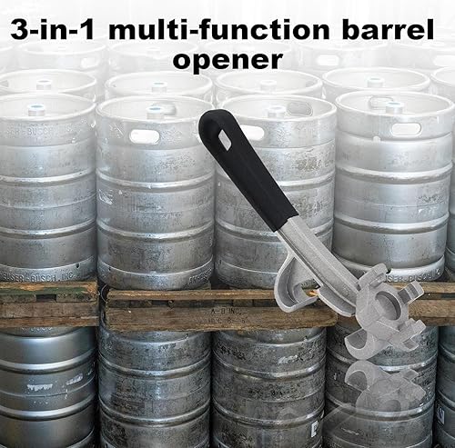 Miniatura 7 de Llave Bung, llave de bola 3 en 1 de acero al carbono con cubierta antideslizante, abridor de tapa de cubo, llave de barril multifuncional,