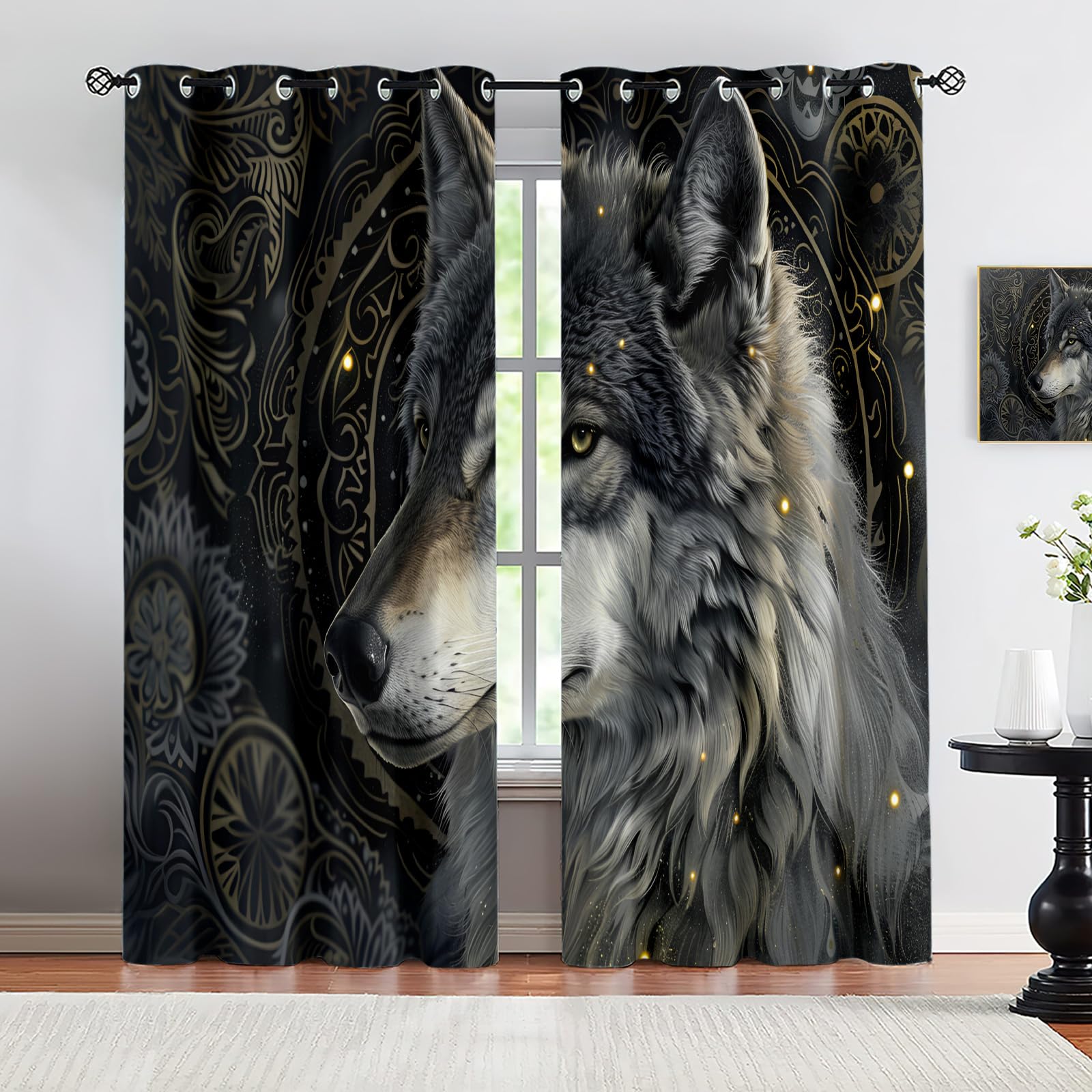 Rideaux occultants loup anti chaleur 117x215 cm pour mieux dormir