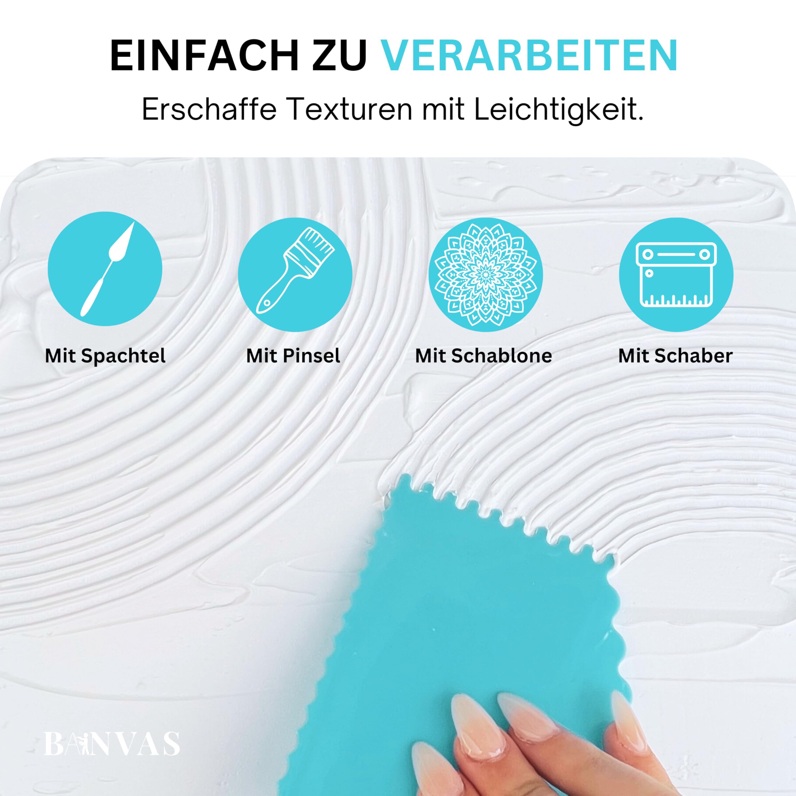 2er Set Strukturpaste Fein je 1000 g - Ideal für Acrylmalerei auf Leinwand - Premium Spachtelmasse für den Künstlerbedarf
