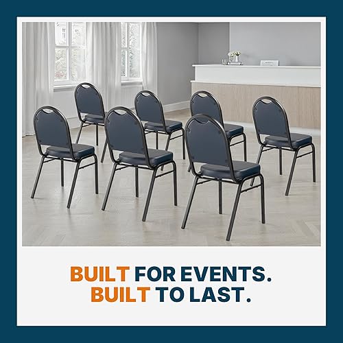 Miniatura 6 de OEF Furnishings OEF9200V Series - Sillas apilables tapizadas con respaldo de cúpula y asientos comerciales de primera calidad (paquete de 2, vinilo,