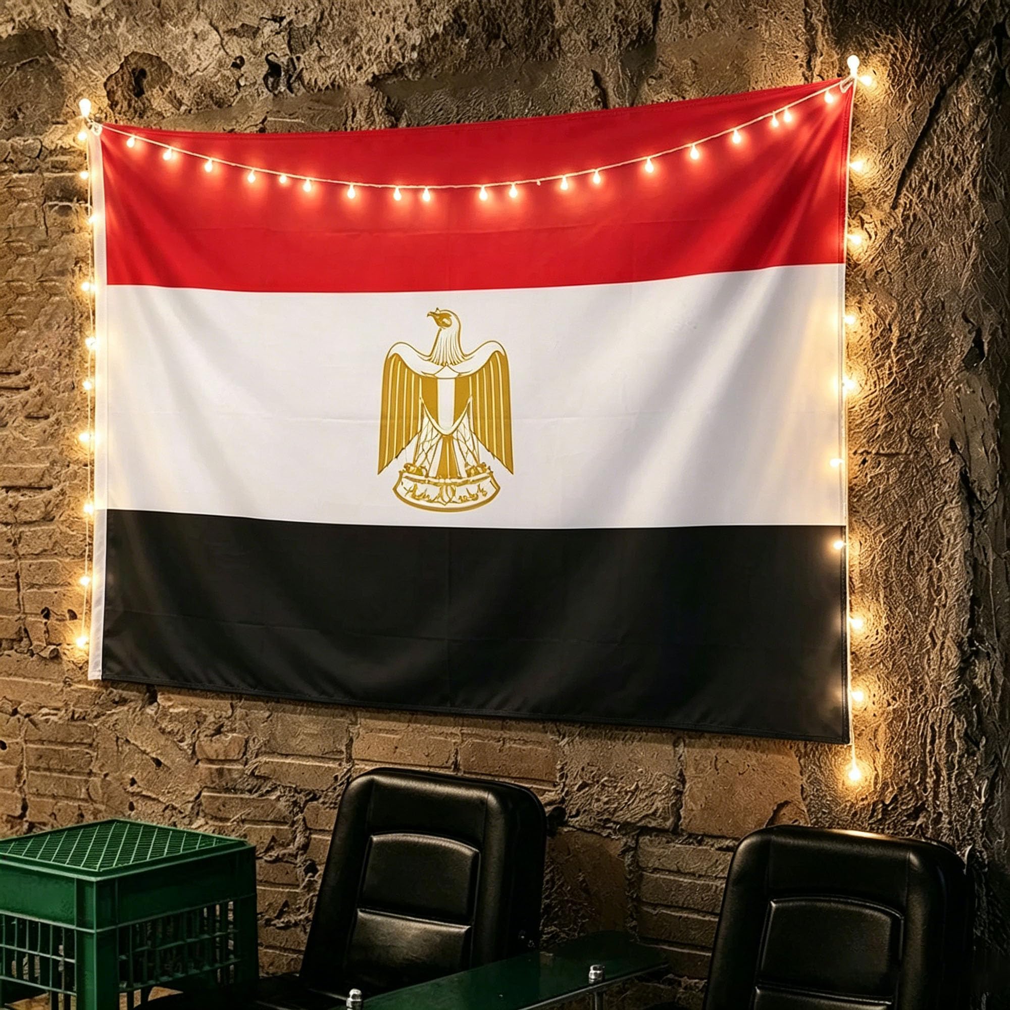 Tapiz de la Bandera de Egipto para Decoración de Fútbol y Salón