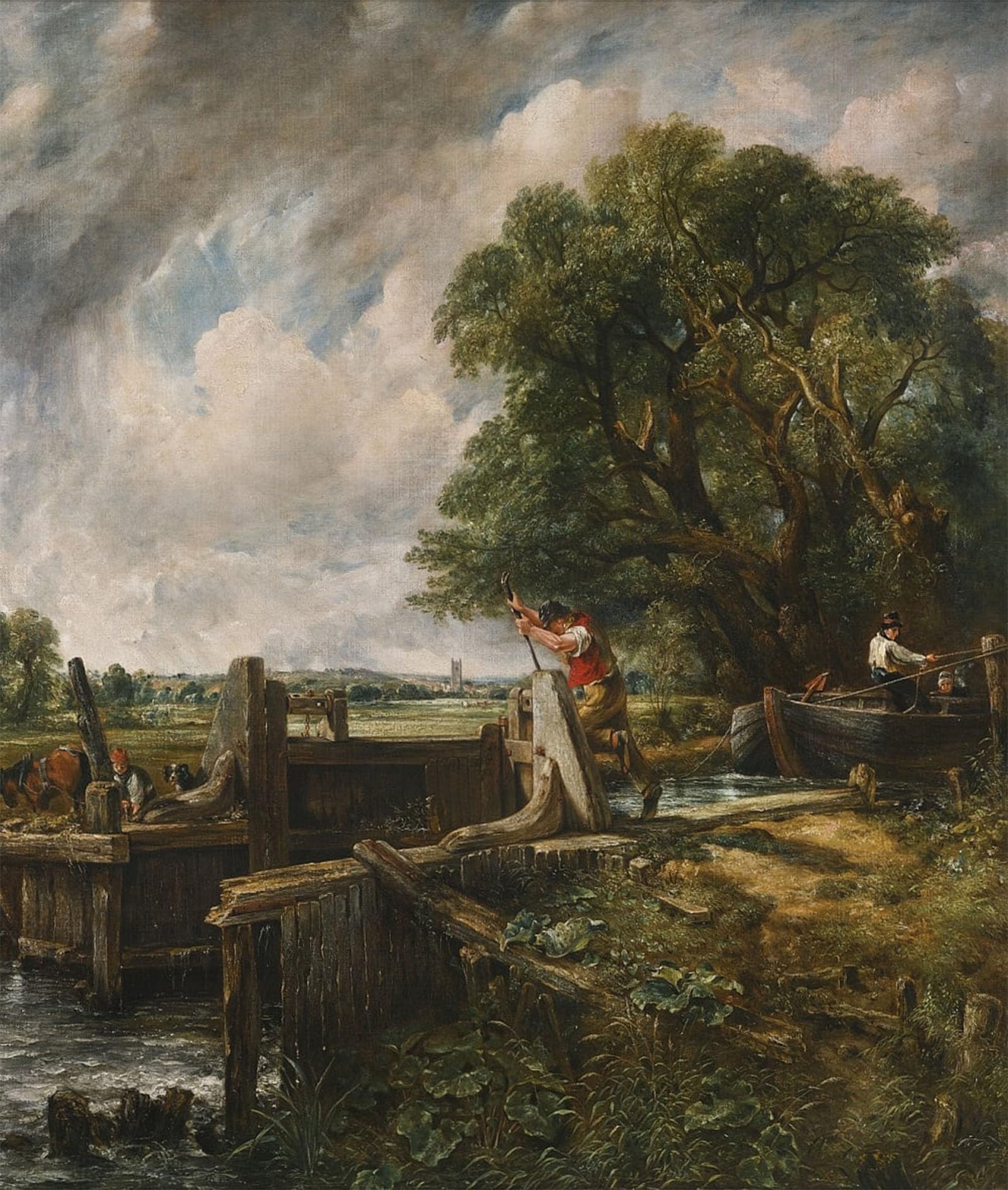 ARTXLXXBN Famous Prints Artwork Pictures Poster Painting Art the Locknn by John Constable Artwork Landscape Pictures for Home Decor 60x90cm